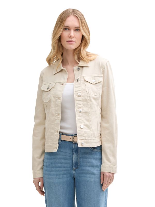 Tom Tailor denim jack met steekzakken, sand stone beige