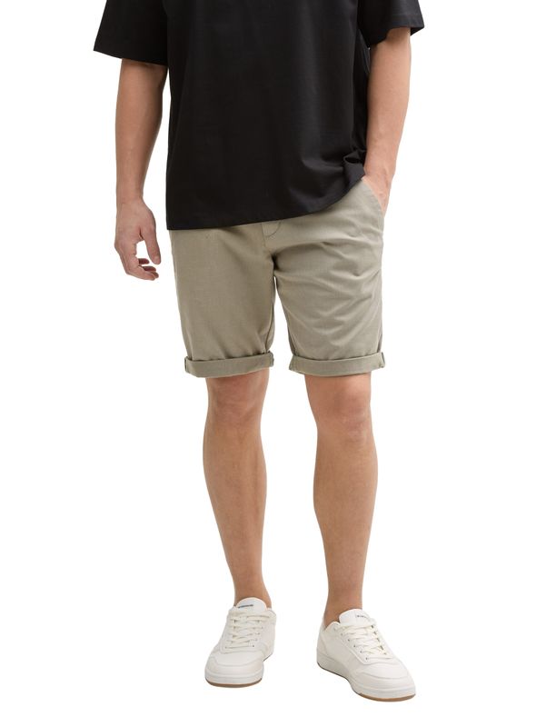 Tom Tailor Regular fit chino shorts met riem, olive mini houndstooth