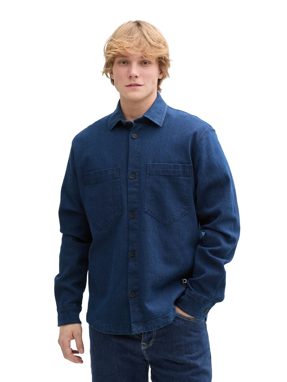 Tom Tailor Overhemd van denim, raw bright blue denim