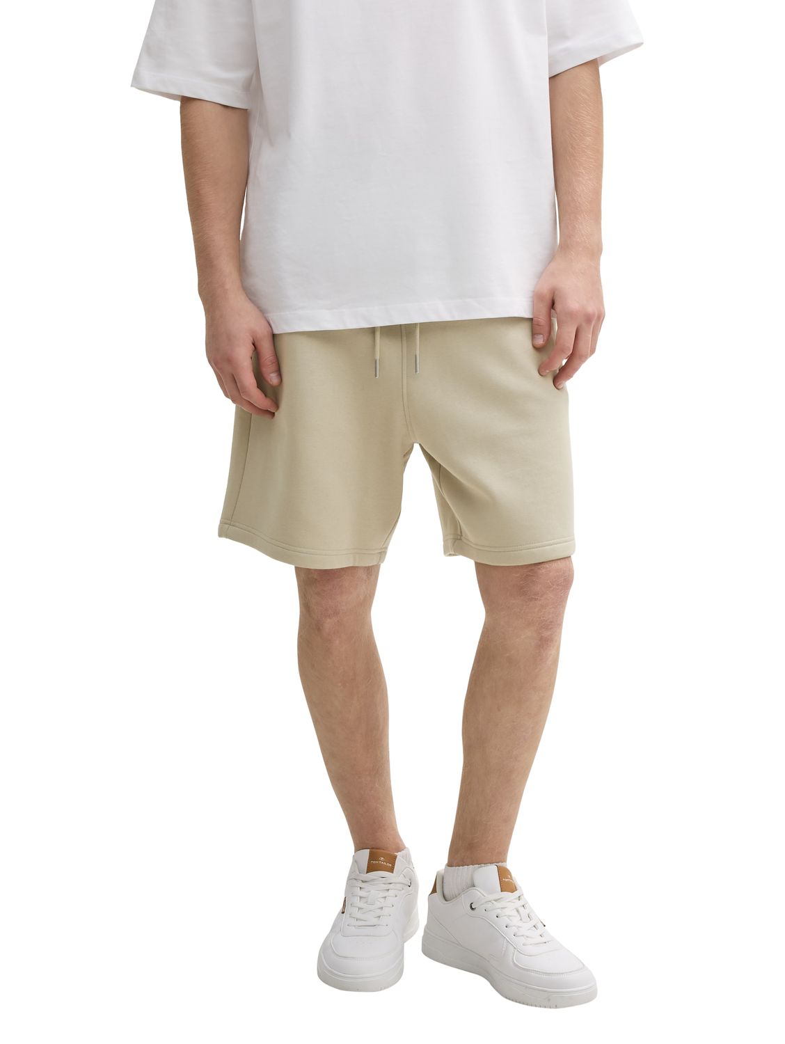 Tom Tailor Relaxed fit jogger sweatshort, beige abbey stone
