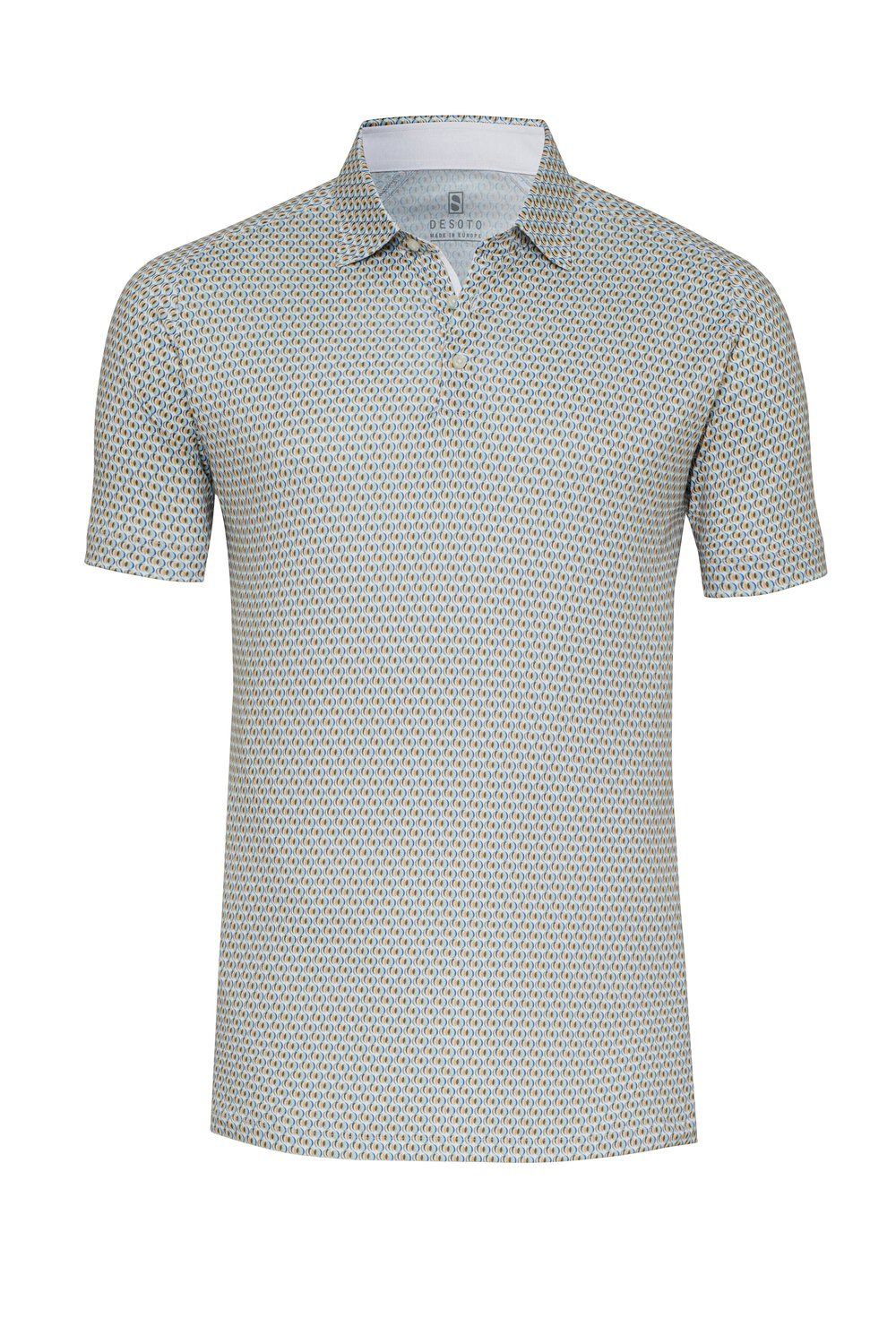Desoto Casual Polo Kent 1/2, offset circles with orange
