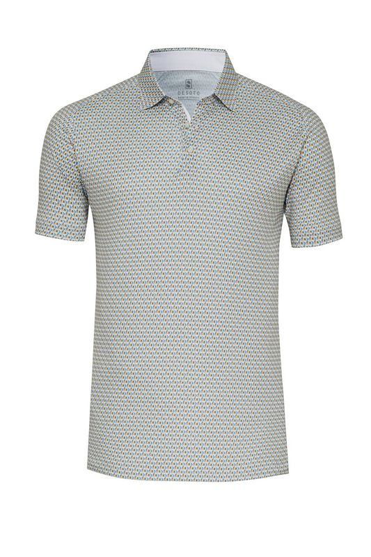 Desoto Casual Polo Kent 1/2, offset circles with orange