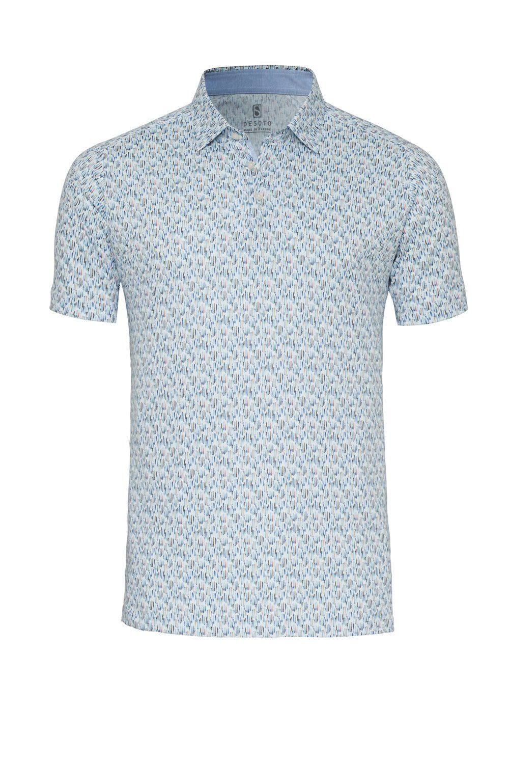 Desoto Casual Polo Kent 1/2, watercolor dashes blue