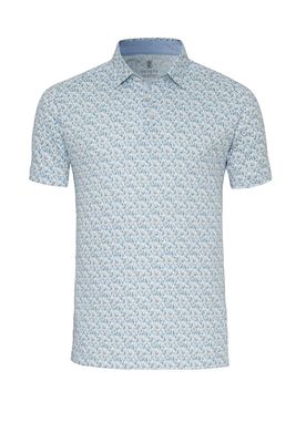Desoto Casual Polo Kent 1/2, watercolor dashes blue