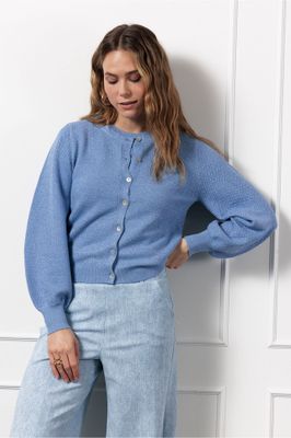 Studio Anneloes Tommy twinset cardigan, mid blue