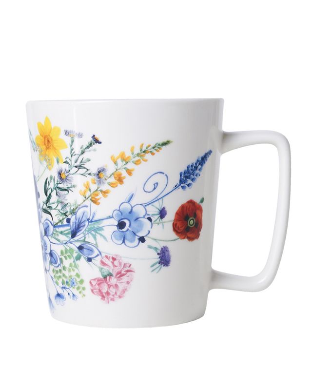 Heinen theemok Wildbloemen Bloementuintje - Porselein - 300 ml, delfts blauw
