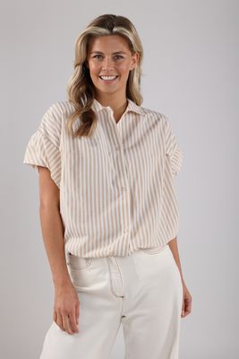Nukus Catalina Blouse Stripe, Offwhite/Sand