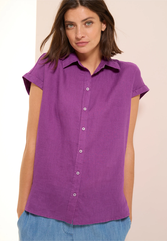 Cecil linnen overhemd blouse, magenta lacquer