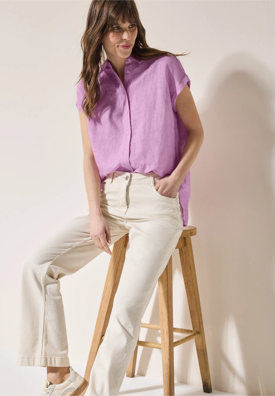 Cecil chambray blouse, chambray light magenta