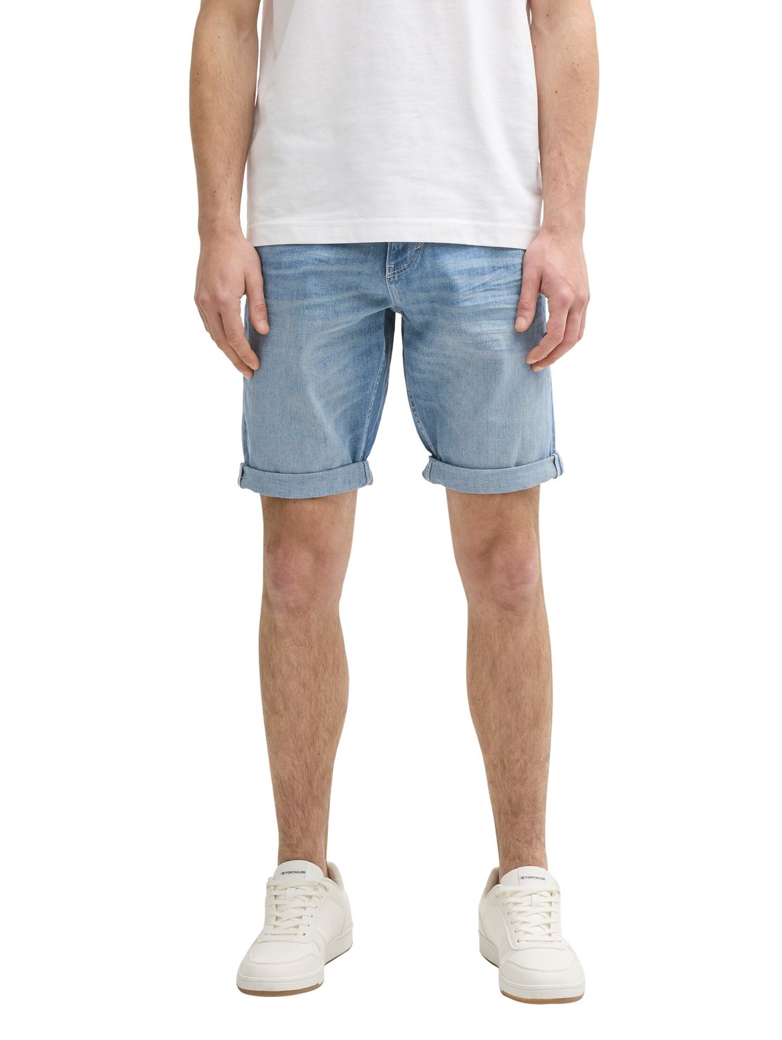 Tom Tailor TTJosh Normale Slim Jeans Korte Broek, Light Stone Blue Den