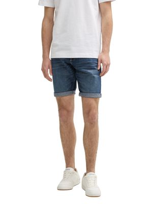 Tom Tailor TTJosh Normale Slim Jeans Korte Broek, Used Dark Stone Blue