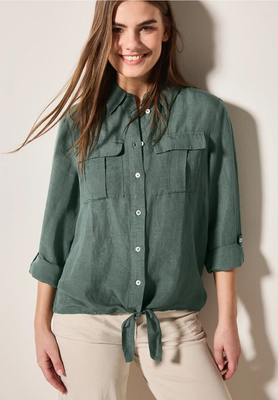 Cecil blouse met knoop in de zoom, balmy khaki