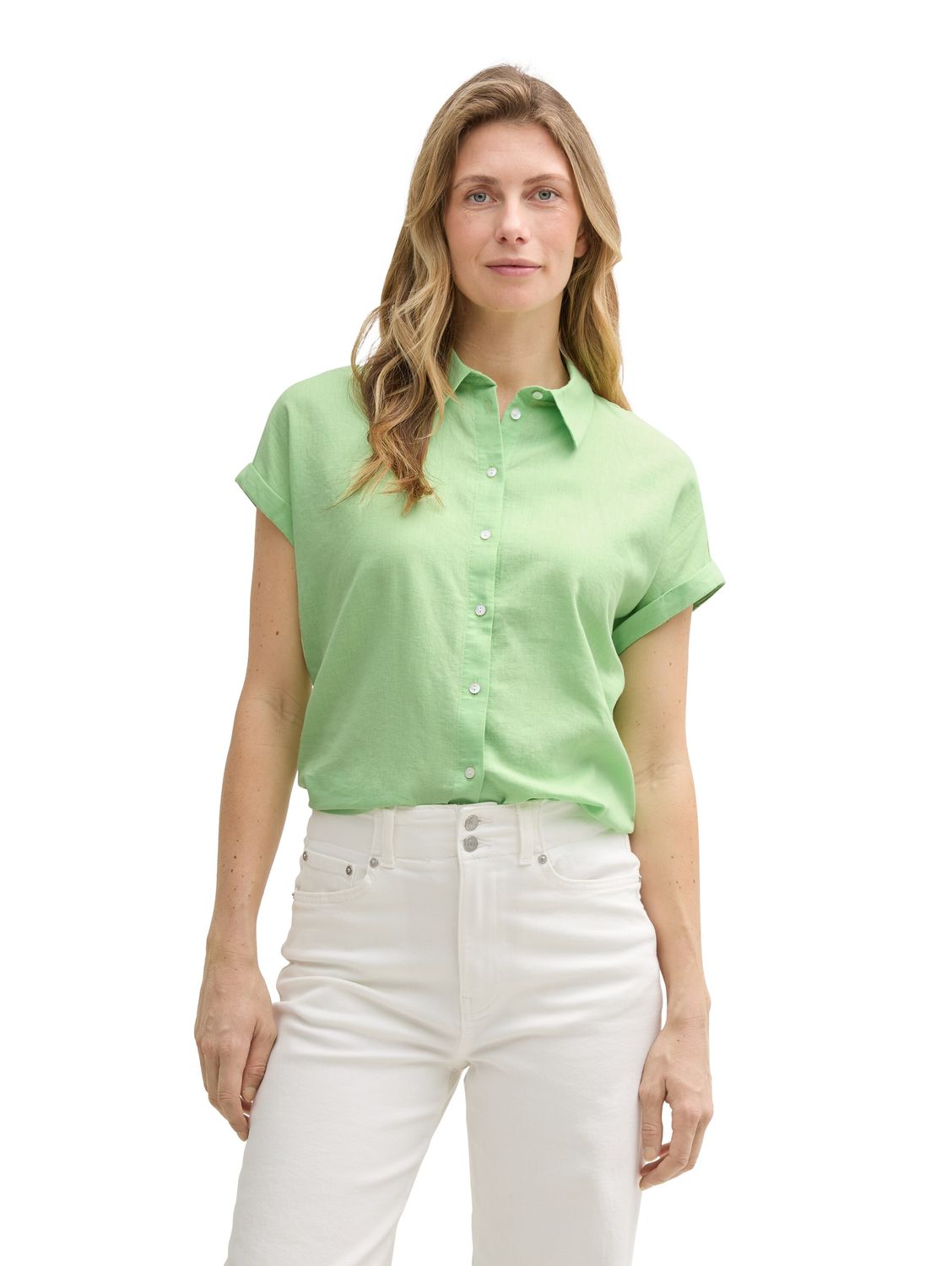 Tom Tailor blouse van linnen, pistachio green