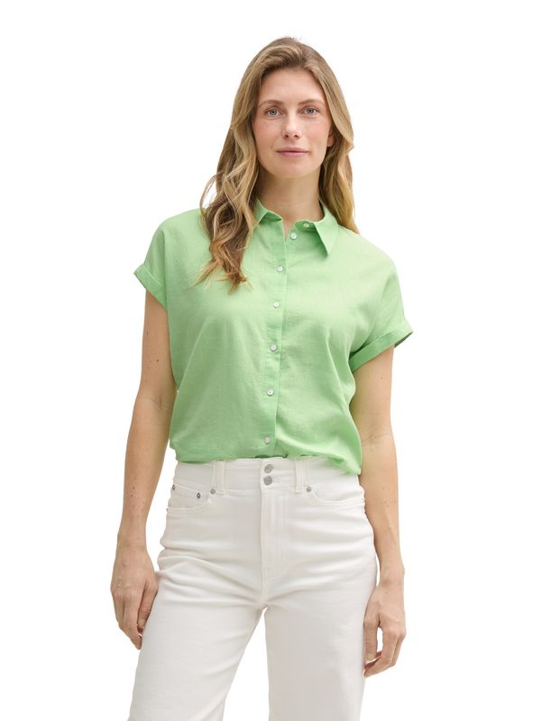 Tom Tailor blouse van linnen, pistachio green