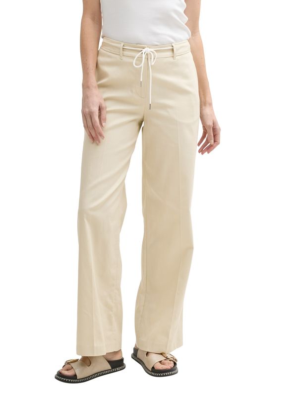 Tom Tailor Ttlea broek met wijde pijpen en trekkoord, champagne