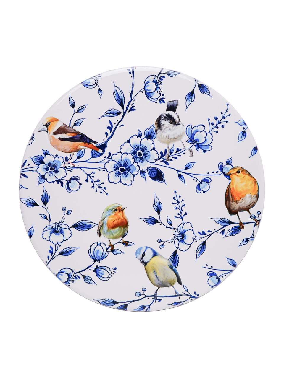 Heinen Pannenonderzetter Bosvogels, delfts blauw