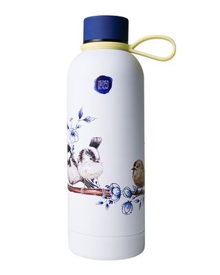 Heinen Waterfles Bosvogels - Geïsoleerd - RVS - 500 ml, delfts blauw