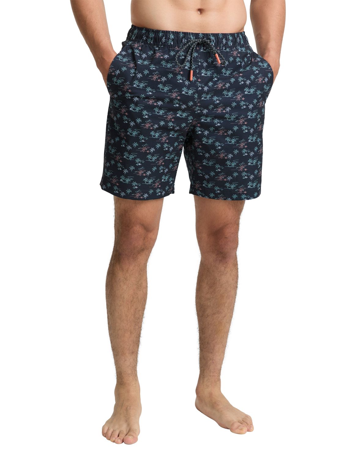Tom Tailor zwemshort met print, navy small palm design