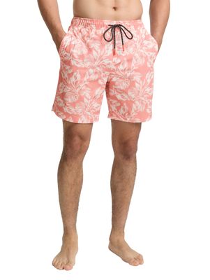Tom Tailor zwemshort met print, coral white leaf design