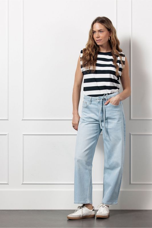 Studio Anneloes Leona stripe top, off white/dark blue