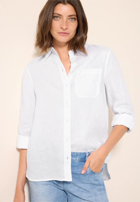 Cecil linnen overhemd blouse, White