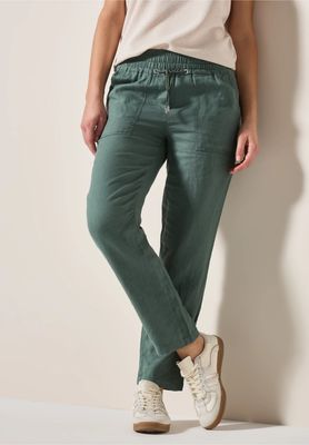 Cecil linnen broek in casual pasvorm, balmy khaki