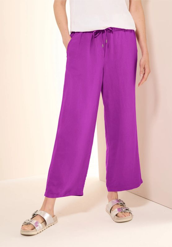 Cecil wide Legs broek van linnenmix, magenta lacquer