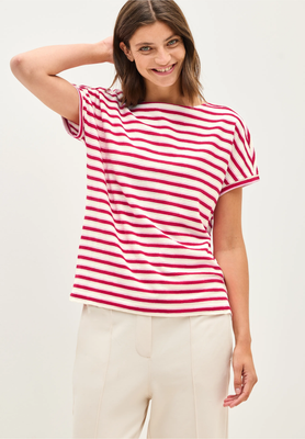Cecil Stripe Structure T-Shirt, glazed apple red