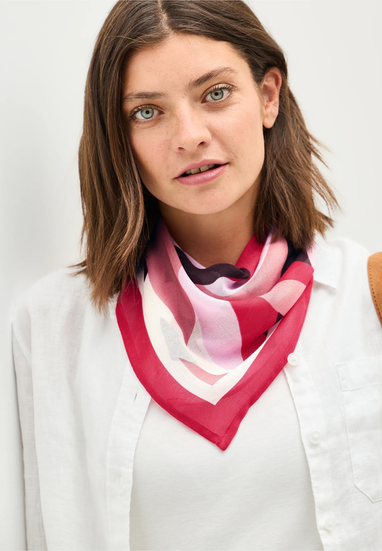 Cecil Printed Bandana, glazed apple red