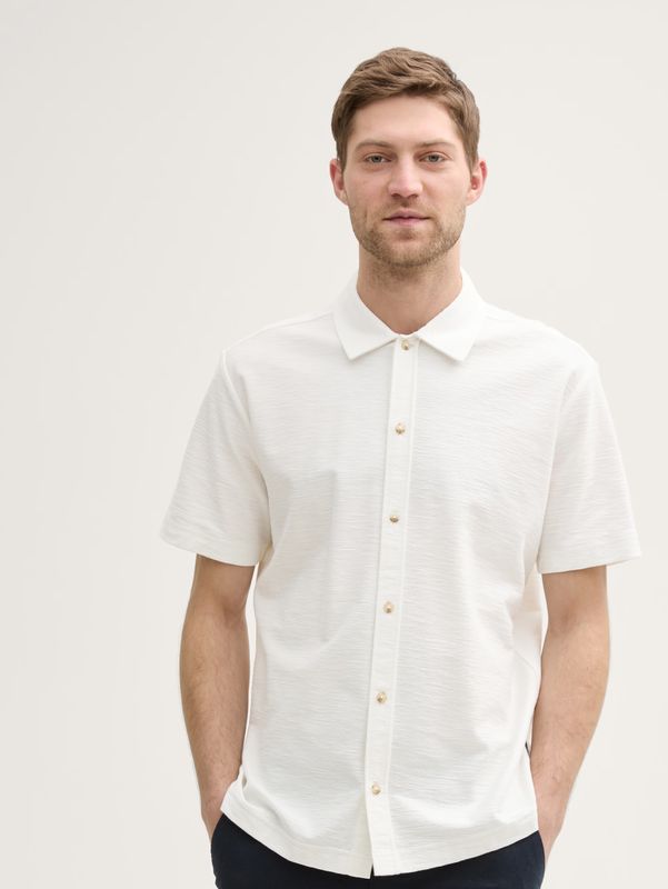 Tom Tailor Regular fit shirt met korte mouwen, Off White