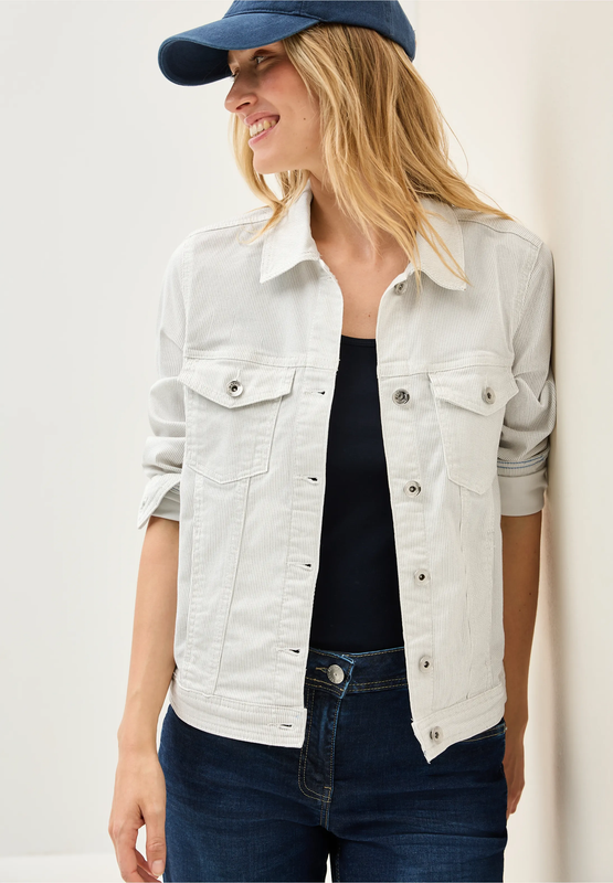Cecil gestreept jacket, cobble grey