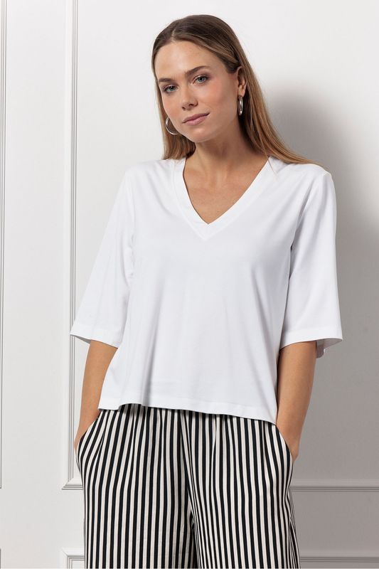 Studio Anneloes Flore vneck t-shirt, white