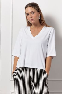 Studio Anneloes Flore vneck t-shirt, white