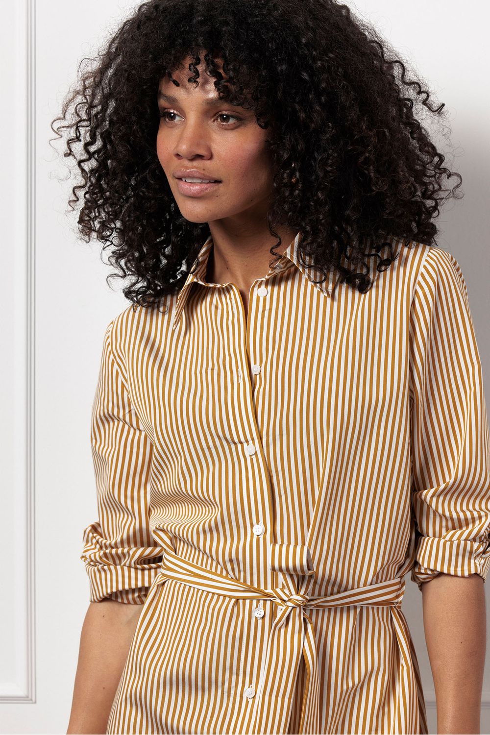 Studio Anneloes Whoopie stripe blouse, honey/off white