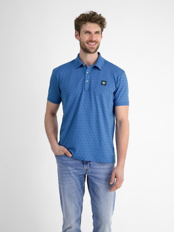 Lerros poloshirt met minimalistisch print, cobalt blue