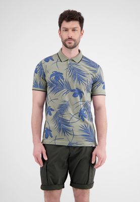 Lerros modieus poloshirt met zomer patroon, tinted grey
