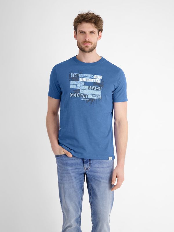 Lerros heren t-shirt, cobalt blue