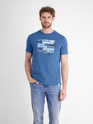 Lerros heren t-shirt, cobalt blue