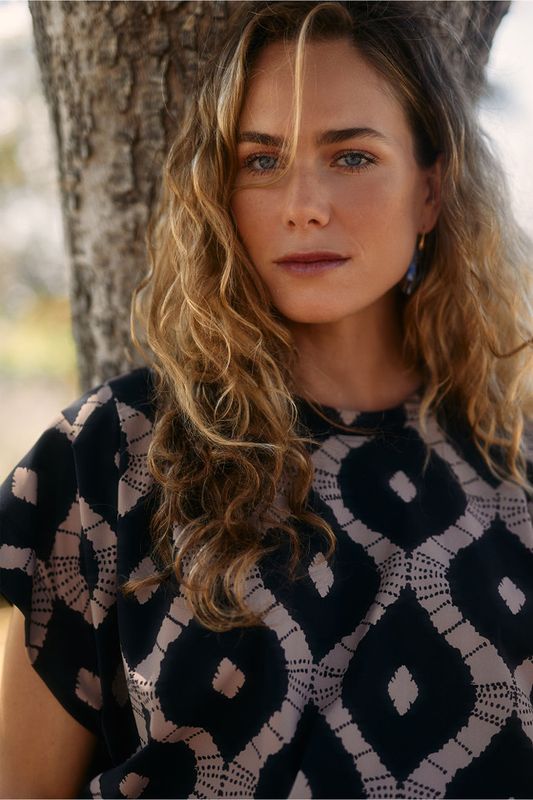 Studio Anneloes Renske batik top, black/latte