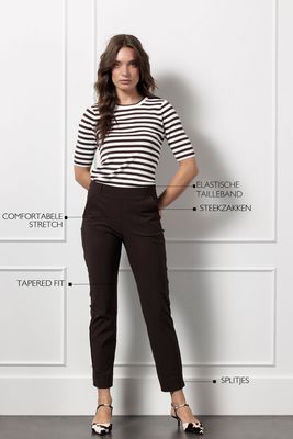 Studio Anneloes Anne bonded trousers, espresso