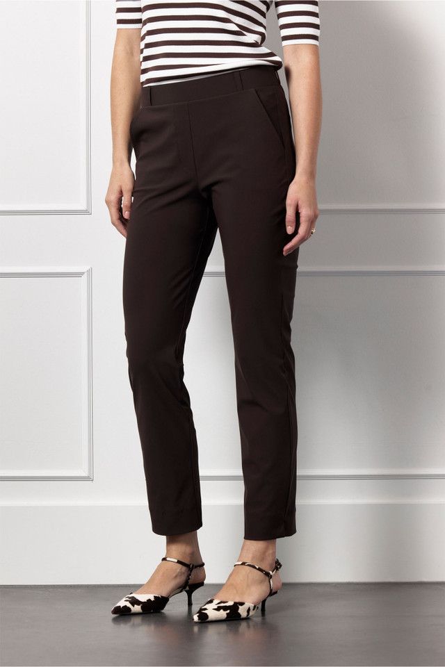 Studio Anneloes Anne bonded trousers, espresso