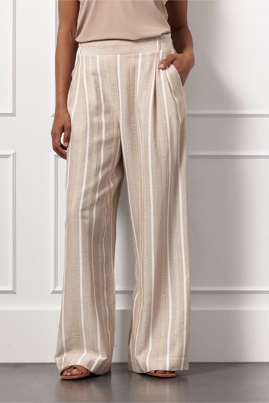 Studio Anneloes Fardeau gold stripe trousers, latte