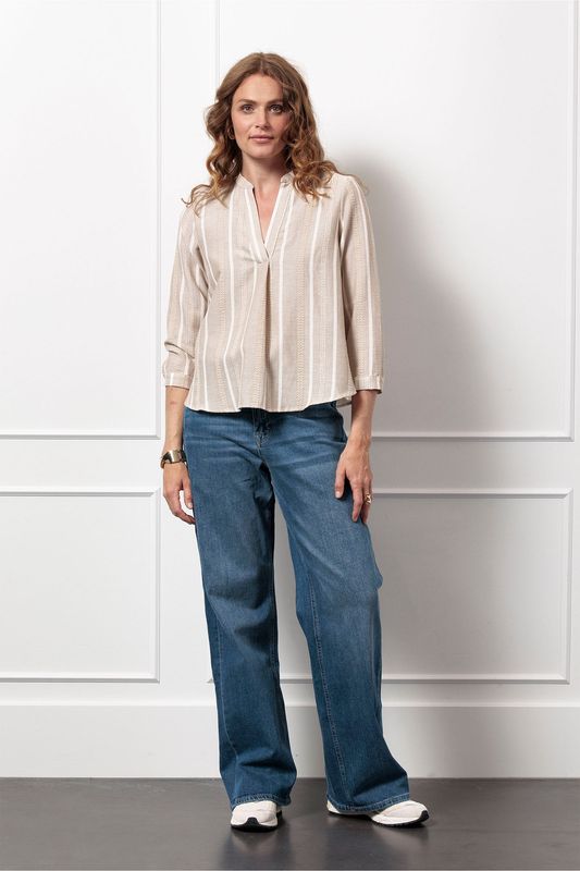 Studio Lieve gold stripe top, Anneloes latte