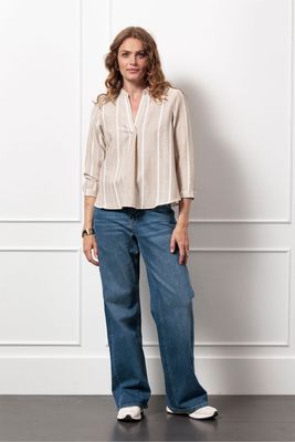 Studio Lieve gold stripe top, Anneloes latte