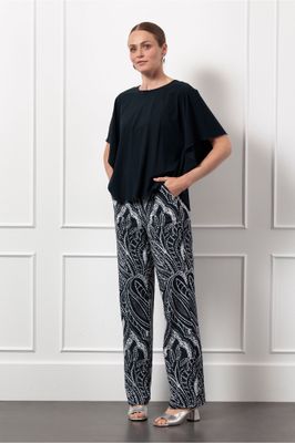 Studio Anneloes Marilon summer dot trousers, Dark Blue/Ecru