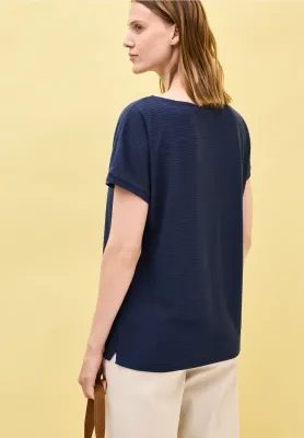 Cecil Solid Structure T-Shirt, urban navy blue