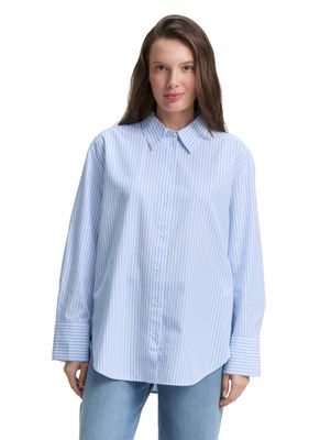 Tom Tailor poplin blouse, dreamy blue white small stripe