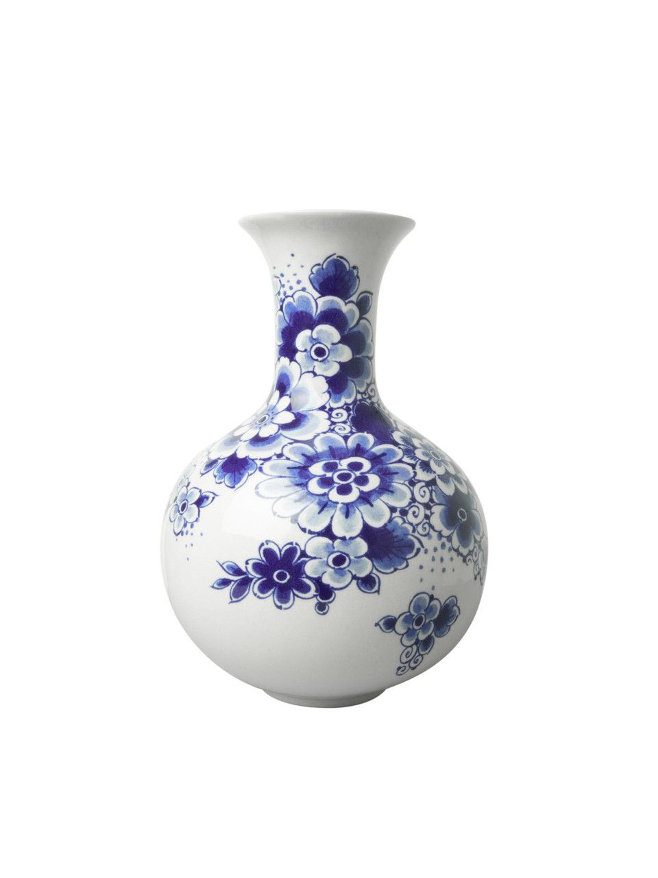 Heinen Buikvaasje bloemen klein, delfts blauw