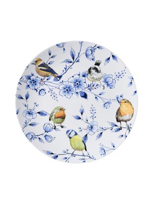 Heinen Wandbord Bosvogels met bloesem, delfts blauw