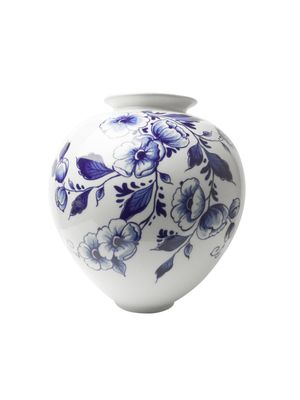 Heinen Bolvaas bloemen groot, delfts blauw